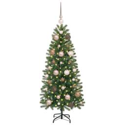 Berkfield Home Artificial Christmas Tree with 150 LEDs Green 120 cm PE & PVC - thumbnail 3