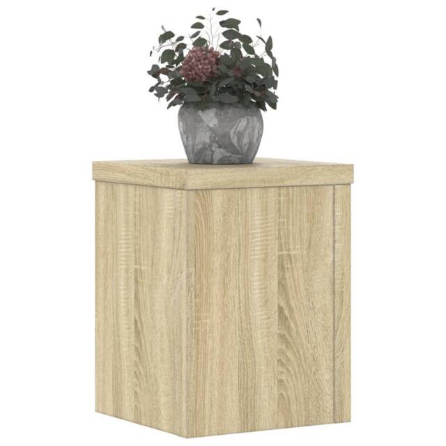 Berkfield Home Plant Stands 2 pcs Sonoma Oak 15x15x20 cm Engineered Wood in Light Tan - Size: 15 x 15 x 20 cm - image 1