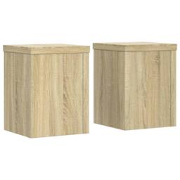 Berkfield Home Plant Stands 2 pcs Sonoma Oak 15x15x20 cm Engineered Wood in Light Tan - Size: 15 x 15 x 20 cm - thumbnail 3