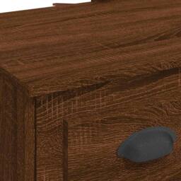 Berkfield Home Beautiful Dressing Table with LED Lights Brown Oak 90x42x132.5 cm - thumbnail 9