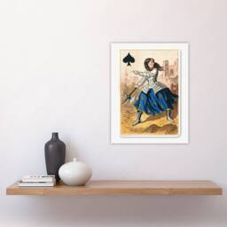 "Artery8 E Le Tellier Joan of Arc Queen of Spades Wall Art Print - Size: W12"" x H16""" - thumbnail 4