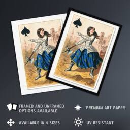 "Artery8 E Le Tellier Joan of Arc Queen of Spades Wall Art Print - Size: W12"" x H16""" - thumbnail 2