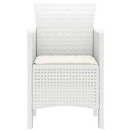 Berkfield Home Garden Chairs with Cushions 2 pcs White Poly Rattan - thumbnail 5