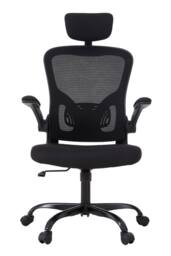 Living and Home Black Mesh Office Chair for Home & Office with Adjustable Headrest - thumbnail 2