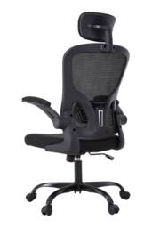 Living and Home Black Mesh Office Chair for Home & Office with Adjustable Headrest - thumbnail 4