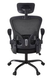 Living and Home Black Mesh Office Chair for Home & Office with Adjustable Headrest - thumbnail 5