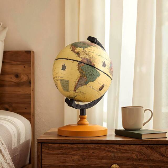 Costway Antique Globe Dia 14cm Mini Rotating World Globe Decorative Globe in Bronze - image 1