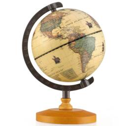 Costway Antique Globe Dia 14cm Mini Rotating World Globe Decorative Globe in Bronze - thumbnail 2