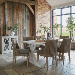 Lemon Pavilion Furniture and Decor Capri Collection Outdoor Round Dining Chair - L52 x W52 x H90 cm in Beige - thumbnail 4