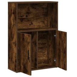 Berkfield Home Bookcase Smoked Oak 60x24x85 cm Engineered Wood in Brown - Size: 60 x 24 x 85 cm - thumbnail 5