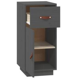 Berkfield Home Sideboard Grey 34x40x75 cm Solid Wood Pine - Size: 34 x 40 x 75 cm - thumbnail 7