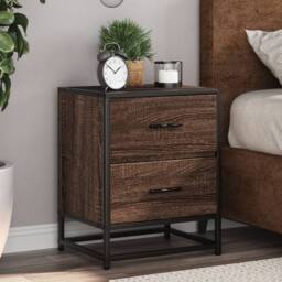 Berkfield Home Bedside Cabinets 2 pcs Brown Oak 40x31x50 cm Engineered Wood - Size: 40 x 31 x 50 cm - thumbnail 2