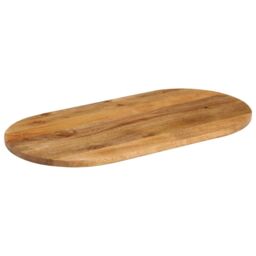 Berkfield Home Table Top 140x50x2.5 cm Oval Solid Wood Mango in Brown - thumbnail 2