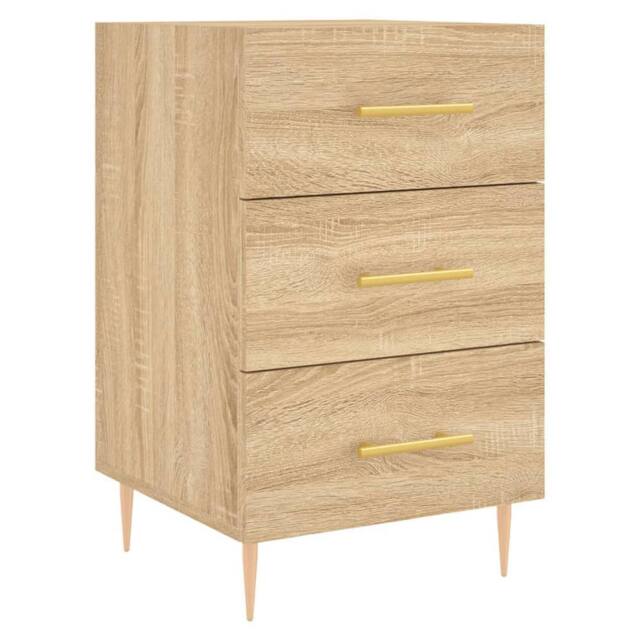 Berkfield Home Bedside Cabinet Sonoma Oak 40x40x66 cm Engineered Wood in Light Tan - Size: 40 x 40 x 66 cm - image 1