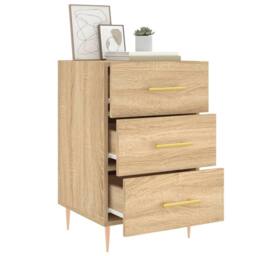 Berkfield Home Bedside Cabinet Sonoma Oak 40x40x66 cm Engineered Wood in Light Tan - Size: 40 x 40 x 66 cm - thumbnail 4