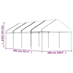 Berkfield Home Gazebo with Roof White 8.92x4.08x3.22 m Polyethylene - thumbnail 5