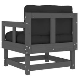 Berkfield Home Beautiful Garden Chairs with Cushions 2 pcs Grey Solid Wood Pine - thumbnail 7