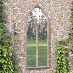 Berkfield Home Decorative Garden Mirror Sand 70x30 cm Iron for Outdoor Use in Cream - thumbnail 2