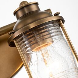 Netlighting Kichler Ashland Bay Wall Lamp Natural Brass IP44 in Yellow - thumbnail 3