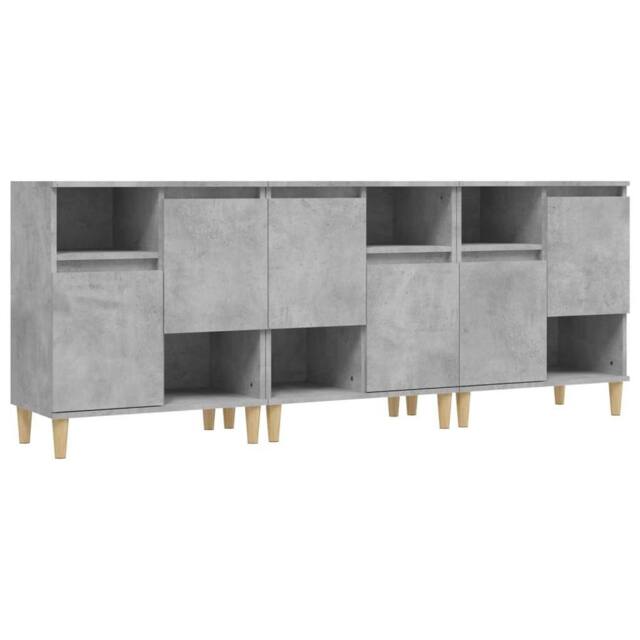 Berkfield Home Sideboards 3 pcs Concrete Grey 60x35x70 cm Engineered Wood - Size: 60 x 35 x 70 cm - image 1