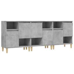 Berkfield Home Sideboards 3 pcs Concrete Grey 60x35x70 cm Engineered Wood - Size: 60 x 35 x 70 cm - thumbnail 1