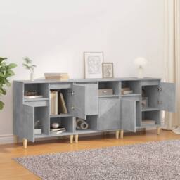 Berkfield Home Sideboards 3 pcs Concrete Grey 60x35x70 cm Engineered Wood - Size: 60 x 35 x 70 cm - thumbnail 3