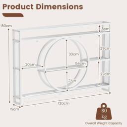 Hinsinc 5-Tier Wall Mounted White Wine Storage Rack - Size: 0.6m2 - thumbnail 2