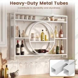 Hinsinc 5-Tier Wall Mounted White Wine Storage Rack - Size: 0.6m2 - thumbnail 5