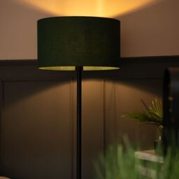 ValueLights Charlie Black Floor Lamp Large Green Shade - thumbnail 4