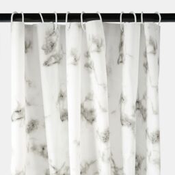 OHS Marble Effect Mould Resistant Shower Curtain in White - Size: 180 cm width x 180 cm drop - thumbnail 3