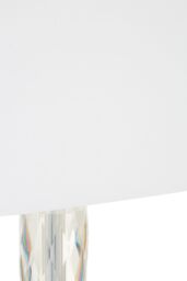 Orsina Shiny Crystal Table Lamp With Textured Base, Decorative Illuminant For Bedroom, Luminous Accent Light in White - thumbnail 4