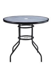 Living and Home Garden Round Tempered Glass Marble Coffee Table in Grey - thumbnail 4