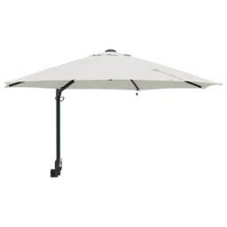 Berkfield Home Wall-mounted Garden Parasol with LEDs Sand 248 cm in Beige - thumbnail 1