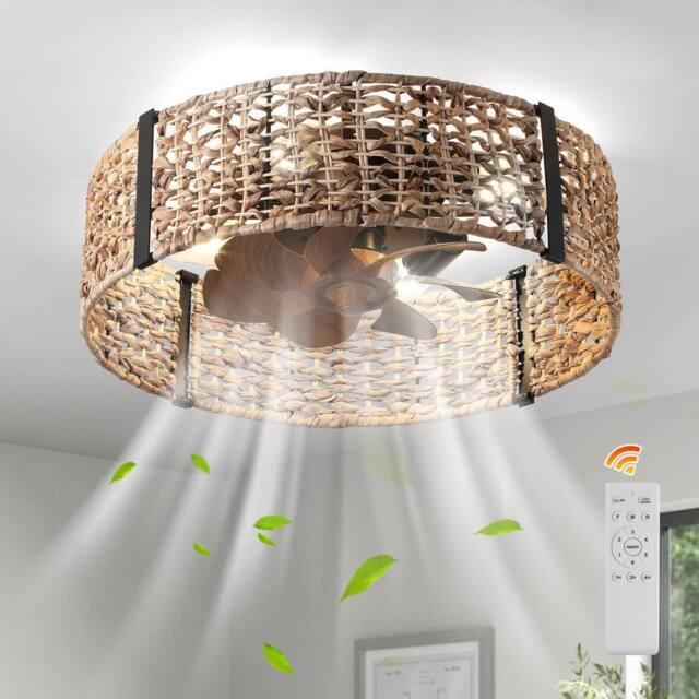 NIVOR 7 Blade Smart Ceiling Fan with Remote Control & Light Kit Included in Brown - image 1