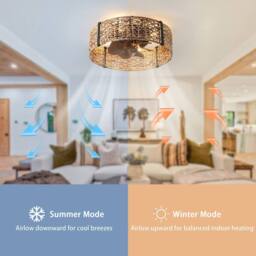 NIVOR 7 Blade Smart Ceiling Fan with Remote Control & Light Kit Included in Brown - thumbnail 5