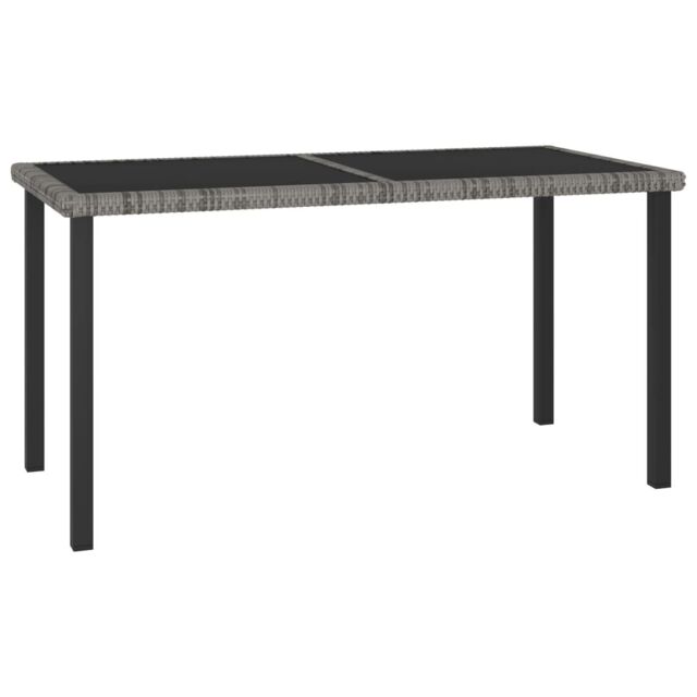 Berkfield Home Garden Dining Table Grey 140x70x73 cm Poly Rattan - Size: 140 x 70 x 73 cm - image 1