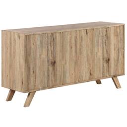 Wyld and Coco Nordic Sideboard White and Light Brown - 3 Drawers 2 Cabinets - thumbnail 6