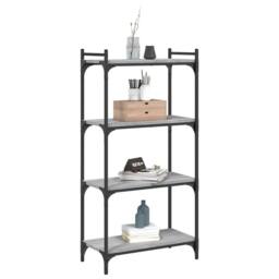 Berkfield Home Bookcase 4-Tier Grey Sonoma 60x30x120 cm Engineered Wood - Size: 60 x 30 x 120 cm - thumbnail 3