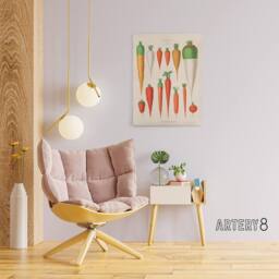 "Artery8 Carrots Vegetables Kitchen Ernst Benary Canvas Wall Art Print in White - Size: W12"" x H16""" - thumbnail 3