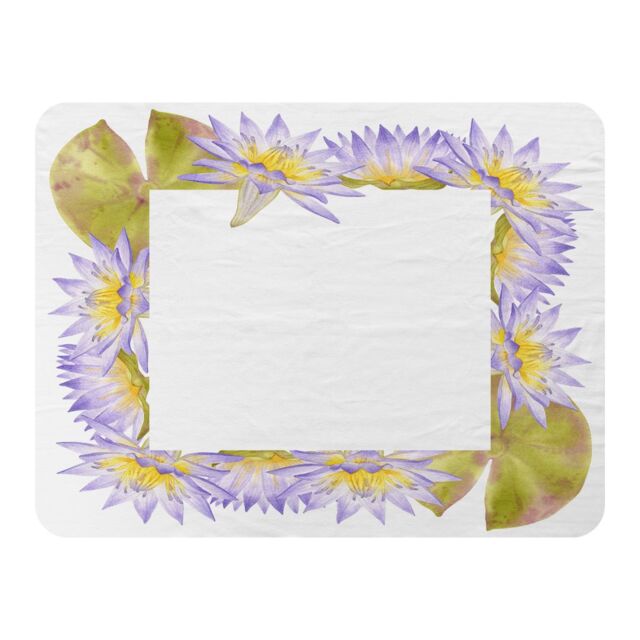 Benjamin Tate Design Gold & Purple Flowers Blanket in Natural - Size: 120 cm x 150 cm - image 1
