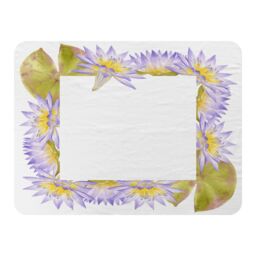 Benjamin Tate Design Gold & Purple Flowers Blanket in Natural - Size: 120 cm x 150 cm - thumbnail 1