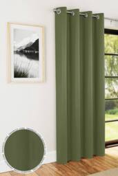 Enhanced Living Plain Supersoft Thermal Room Darkening Eyelet Single Door Curtain in Green - Size: 168 cm width x 214 cm drop - thumbnail 1