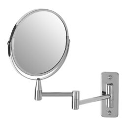 Orsina Wall Mounted Extending Mirror, Durable 29x17cm Chrome Bathroom Mirror, Swivel Design in Silver - Size: 29x17 cm - thumbnail 4