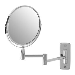 Orsina Wall Mounted Extending Mirror, Durable 29x17cm Chrome Bathroom Mirror, Swivel Design in Silver - Size: 29x17 cm - thumbnail 3