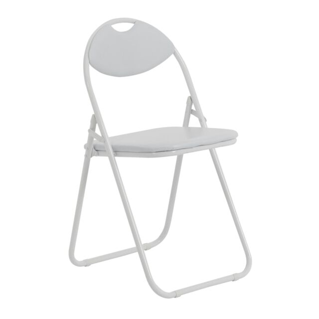 Harbour Housewares Padded Folding Chair in White - image 1