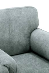 Living and Home Chenille Upholstered Armchair with Footstool in Grey - thumbnail 6