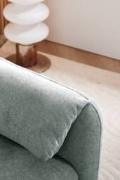 Living and Home Chenille Upholstered Armchair with Footstool in Grey - thumbnail 7