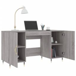 Berkfield Home Desk Grey Sonoma 140x50x75 cm Engineered Wood - Size: 140 x 50 x 75 cm - thumbnail 4