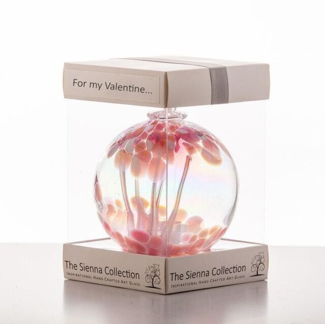 Sienna Glass Valentine's Day Gift 10cm Spirit Ball Pastel Pink - image 1