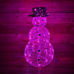 Samuel Alexander 60cm Light up Acrylic Christmas Snowman with 80 Colour Changing LEDs - thumbnail 2